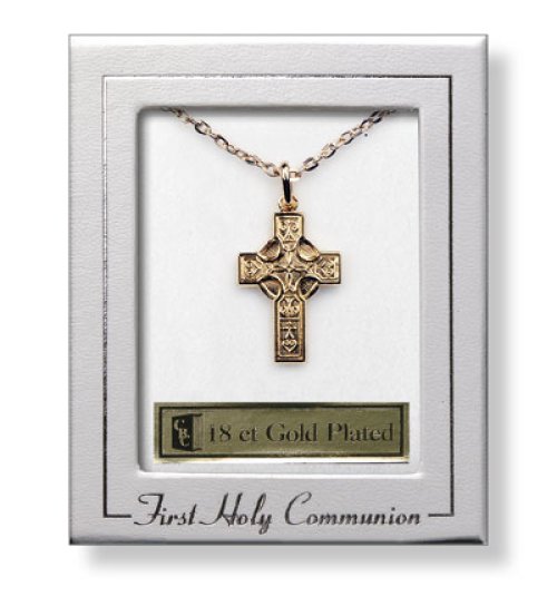 18 ct gold Plated Celtic Cross Communion Necklet