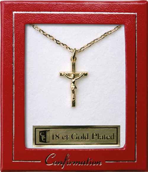 Crucifix - 18 Ct. Gold Plated Confirmation Necklet