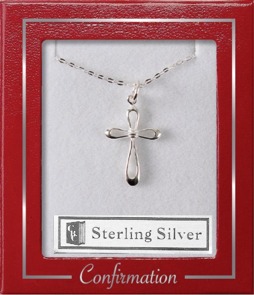 Open Cross Confirmation Silver Necklet