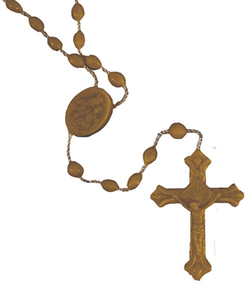 Brown Corded Plastic Rosary