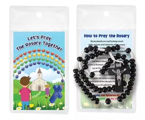 Black Wood Corded Rosary