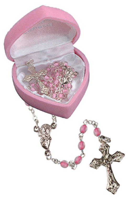 Pink Baby Glass Rosary