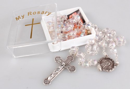 AB Capped Crystal Glass Rosary