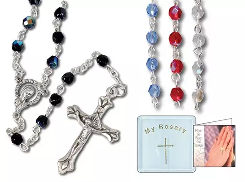 Glass Rosary - Boxed - Ruby