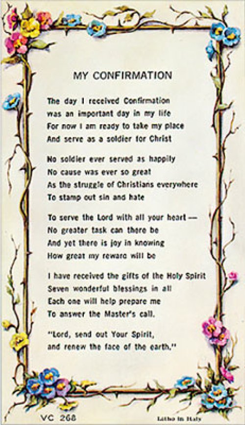 Confirmation Verse Leaflet