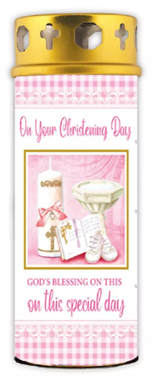 Baby Girl Christening Candle