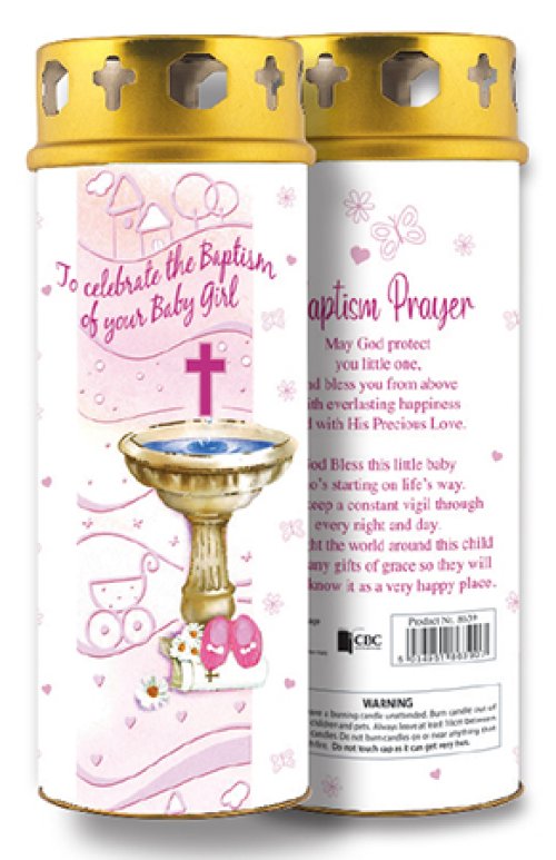 Baby Girl Baptism Candle