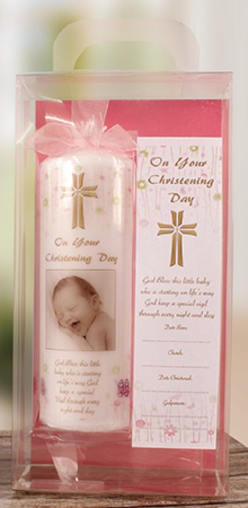 8" Gift Boxed Girl's Christening Candle