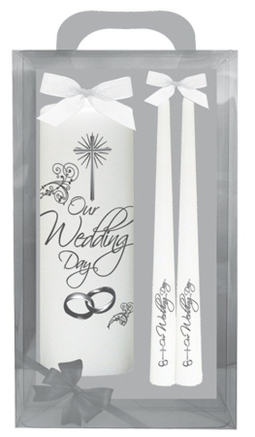 8" Gift Boxed White Wedding Candle