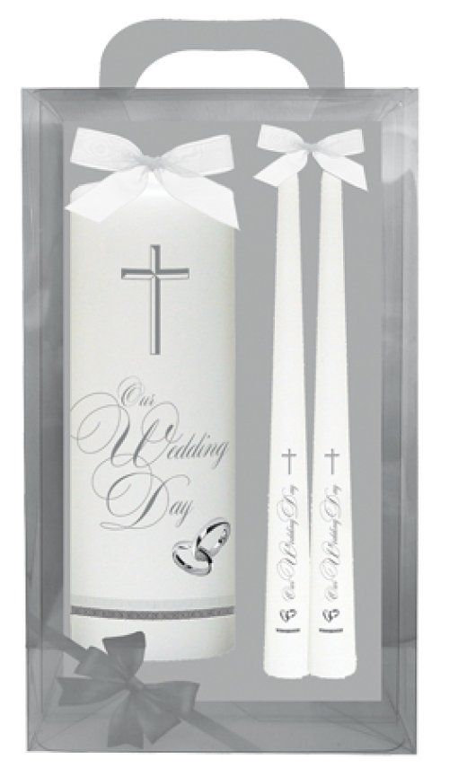 8" Gift Boxed White Wedding Candle