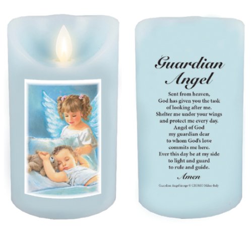 Boy's Guardian Angel LED Scented Wax Candle with Timer