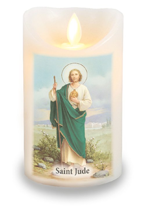 Saint Jude LED Scented Wax Candle with Timer