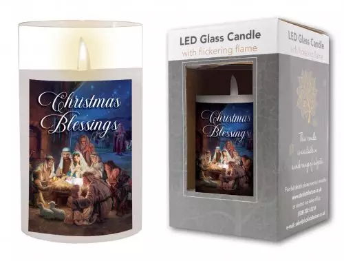 Christmas Blessings LED Candle with Timer