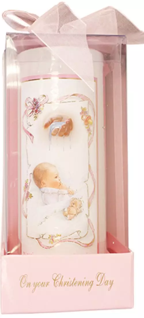 6" Gift Boxed Girl's Christening Candle