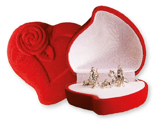 5 Piece Nativity Set in Heart Shaped Display Box