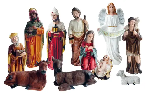 32" 11 Piece Fibre Glass Nativity Set