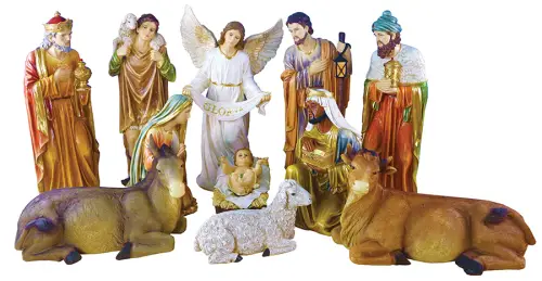 39" 11 Piece Resin Fibreglass Nativity Set