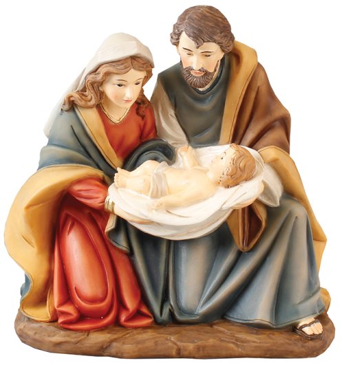 7" Resin Full Colour Holy Family Nativity Set