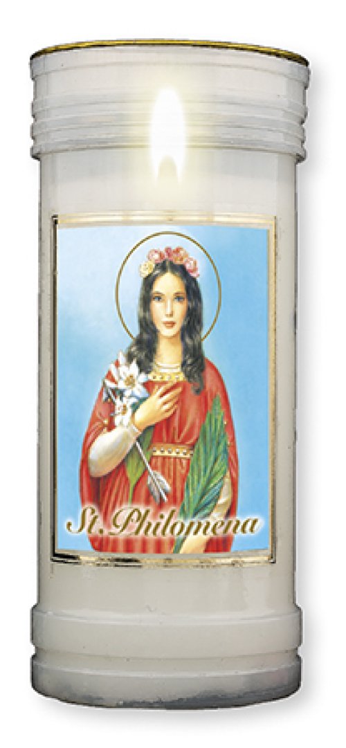 Saint Philomena Single Pillar Candle