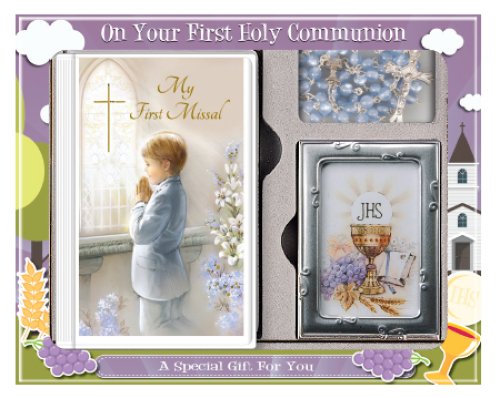 Boy's Communion Gift Set With Photo Frame