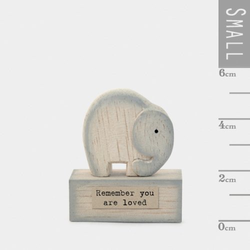 You Are Loved Small Wooden Elephant