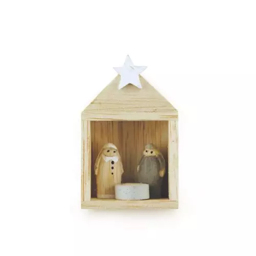 Tiny Nativity Set in Stable