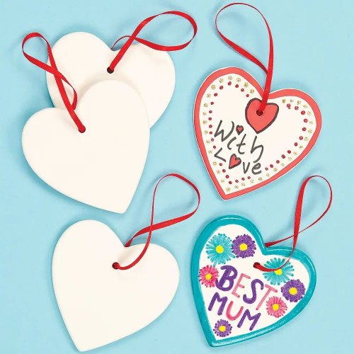 Heart Ceramic Hanging Decorations - Pack of 5