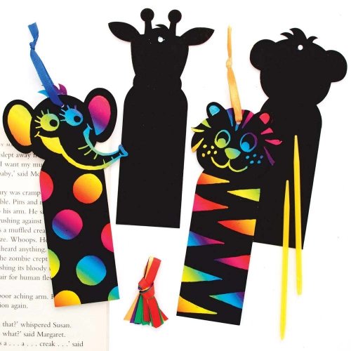 Jungle Animal Scratch Art Bookmarks - Pack of 12