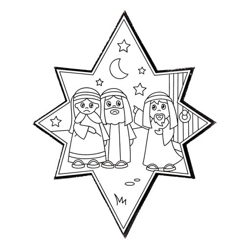 Nativity Colour-in Window Decorations - Pack of 12