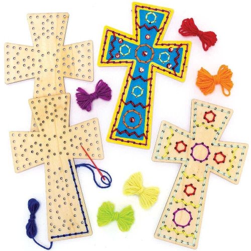 Cross Wooden Threading Kits - Pack of 4