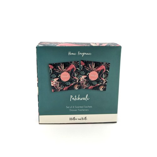 Scented Drawer Sachets (Patchouli) In Printed Box - Jungle Green