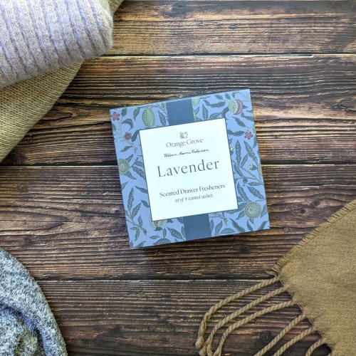 Scented Drawer Sachets (Lavender) In Printed Box - William Morris Leaves