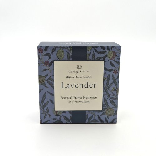 Scented Drawer Sachets (Lavender) In Printed Box - William Morris Leaves