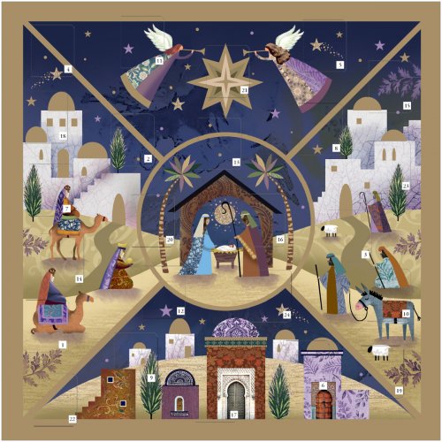 Nativity Square Advent Calendar Card