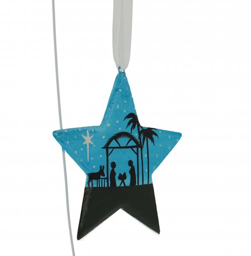 Silhouette Nativity Star Christmas Decoration