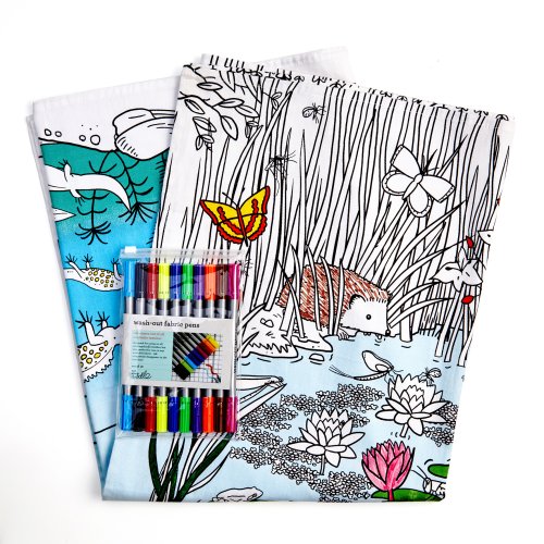 Nature & Wildlife Pond Adventure Tablecloth - Colour In & Learn