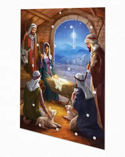 Stable Scene A4 Nativity Advent Calendar