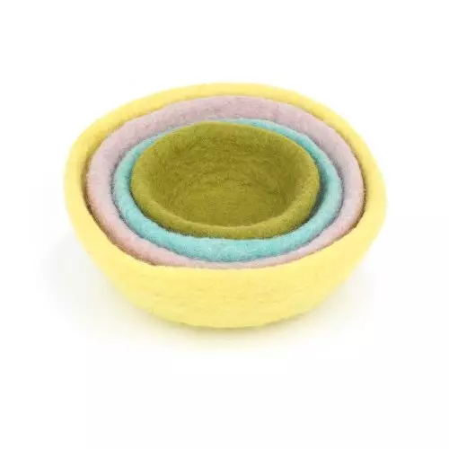 Handmade Felt Easter Trinket Dish Set