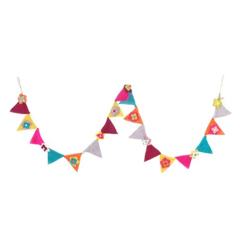 Handmade Felt Bright Blooms Bunting 200cm Garland Home Decoration