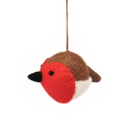 Handmade Needle Felt Sweetheart Robin Hanging Christmas Tree Decoration