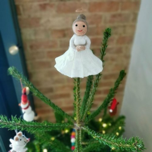 Handmade Felt Christmas Angel Tree Topper Decoration