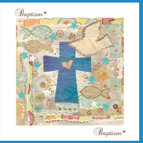 Baptism Blue Cross Greetings Card