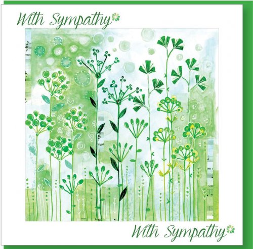 Sympathy Green Flowers Greetings Card