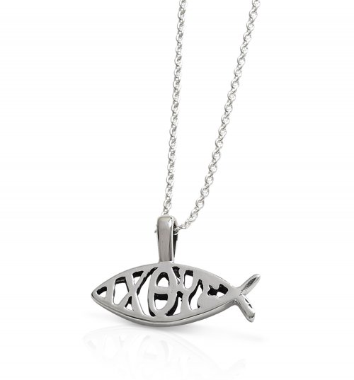 Sterling silver Fish and Ixoye Pendant