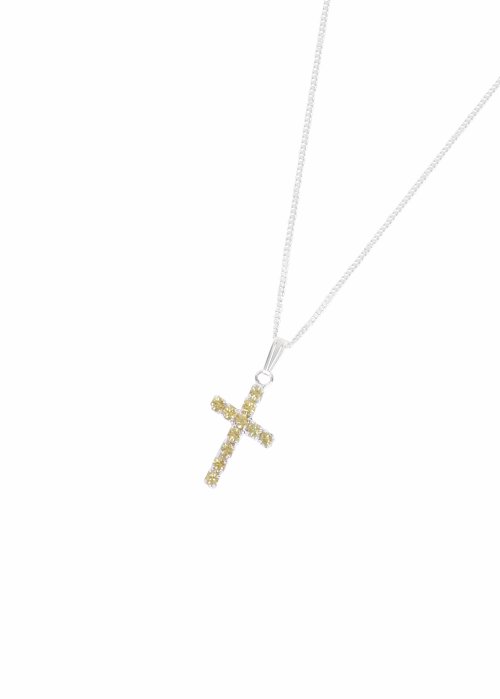 Jonquil Pale Yellow Swarovski Crystal Cross Pendant