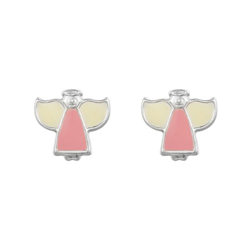 Sterling Silver Enamelled Angel Earrings