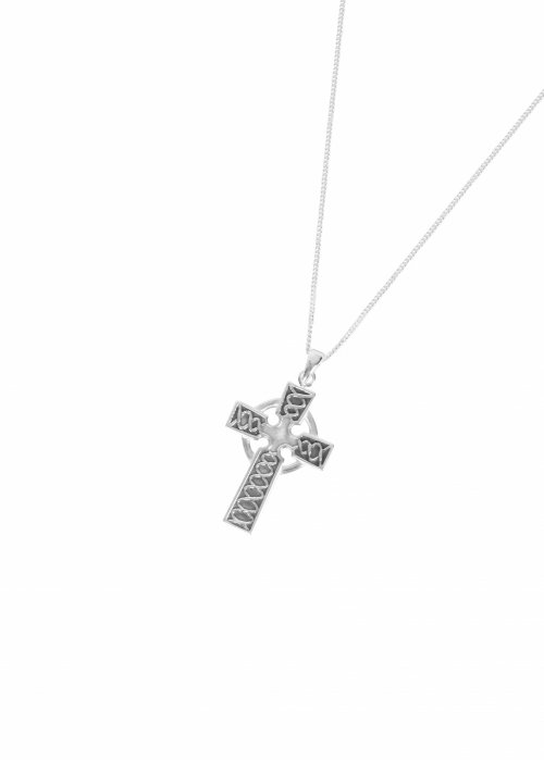 Sterling Silver Antiqued Celtic Cross Pendant