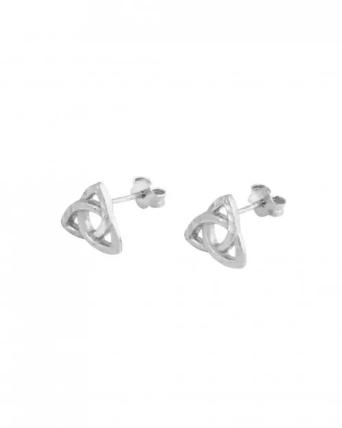 Diamond-cut Sterling Silver Celtic Trinity Knot Earrings