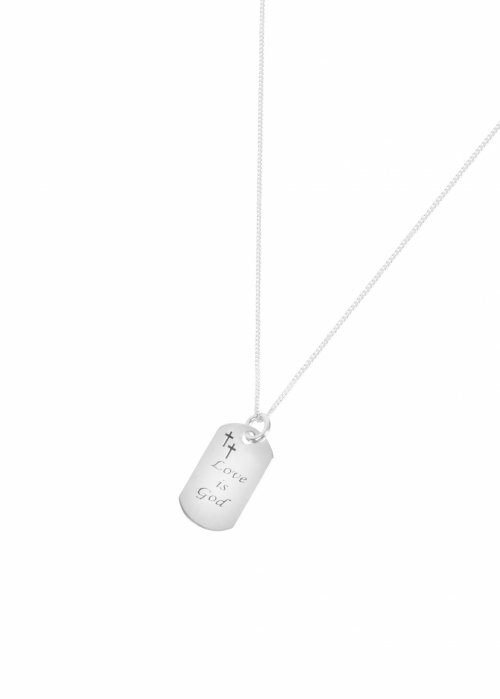 Sterling Silver 'Love is God’ Tag Pendant