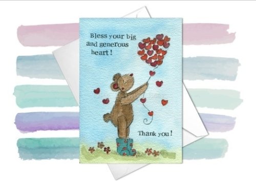 Thank You Card Generous Heart Single card